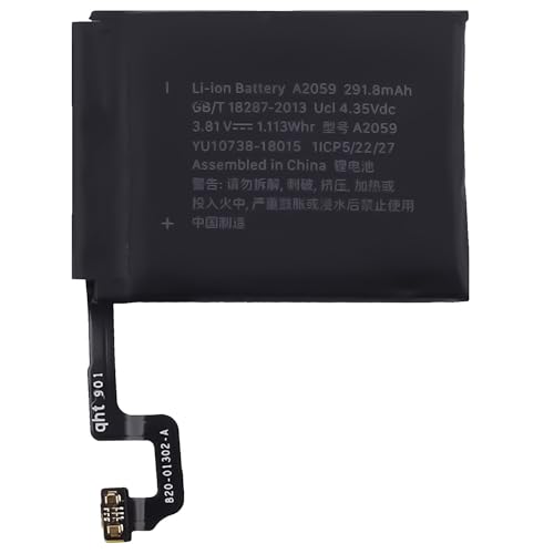 For A2059 バッテリー 腕時計用電池 Apple Watch Series 4-44mm A2059 交換用のウォッチバッテリー 互換電池内蔵バッテリ 291.8mAh 3.8V アップル対応バッテリー