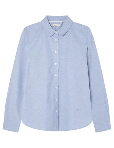 Springfield Camisa Oxford De Algodón Y Elastano. Logotipo Bordado semientallada, Azul Horizonte, 36 para Mujer