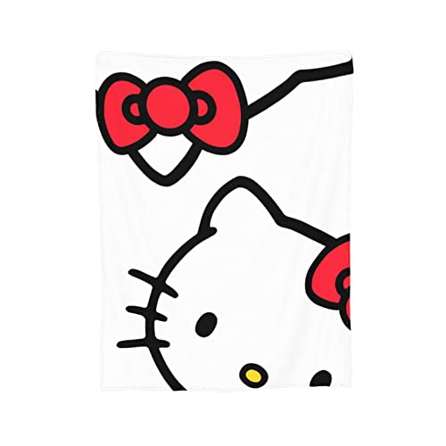 Cartoon Cute Cat Pattern Blanket Soft Cozy Portable Fuzzy Throw Blankets For Sofa Bed 80"X60" #TOP5