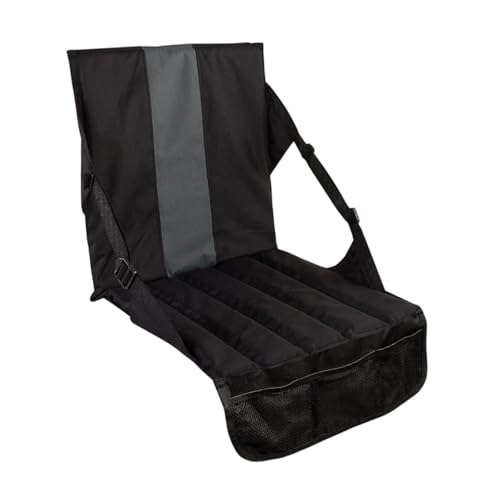 Aymzbd Stadium Seat Cushion Floor Chair Foldable Sit Mat Lightweight with Backrest Bleacher Cushion for Hiking Outdoor Picnic Beach, Black