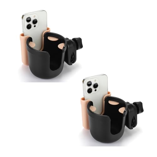 Image of Accmor 2-in-1 Walker Cup Holder with Phone Holder, Wheelchair Cup Holder, Rollator Cup Holder, Cup Phone Holder for Walker, Wheelchair, Rollator, Mobility Scooter