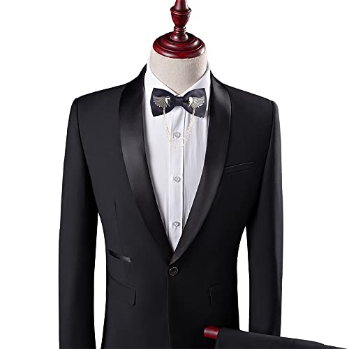 Men's Pre-Tied Bow Ties for Wedding Party Metal Golden Wings Bowtie Solid Tuxedo Bowtie Adjustable Bowties Necktie2