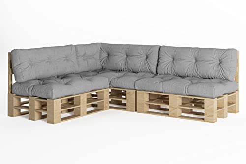 chilly pilley® Palettenauflage UV Wasserabweisend Leinenoptik...