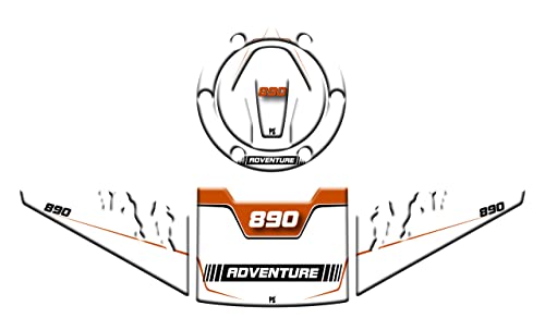 Stickers 3D résine KTM 890 Adventure pour éviter les rayures de carénage blanc v2