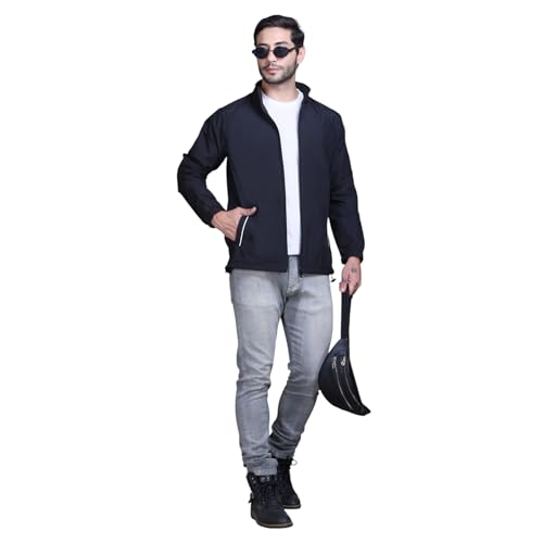 Image of TFA Mens Windcheater Jacket |Zip Closure| Sports Wear| Water Resistant |Rainy Season | Reflector