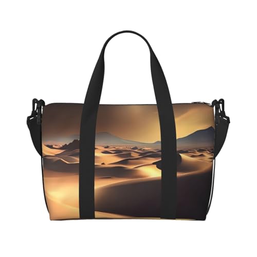 Travel Duffel Bag for Men Gym Bag, Sahara Desert Luggage Bag with Shoulder Strap, Large Gym Tote Bag for Women, Weekender Overnight Bag, Foldable Carry on Bag for Airplane