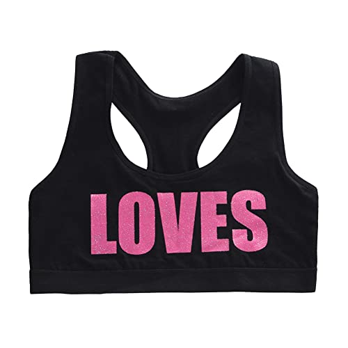 4 peças/conjunto de sutiã nadador sem costura Loves Letter Print algodão confortável sutiã esportivo