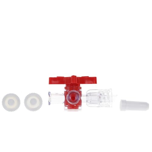 10er Pack Dispomed 3-Wege-Hahn - Dreiwegehahn - medizinischer Absperrhahn - steril, latexfrei, PVC-frei, lipid-resistent, Luer-Lock Anschlüsse (Rot)