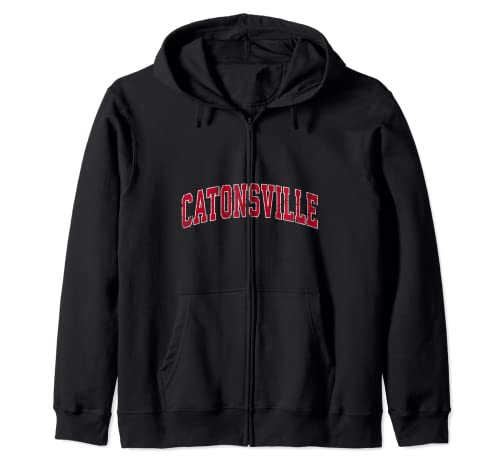 Catonsville Maryland MD Vintage Deportes Diseño Rojo Sudadera con Capucha