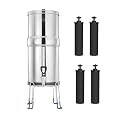 FACHIOO NSF/ANSI 42 Gravity-fed Water Filter System with Black 2 Carbon Filters and Metal Water Level Spigot & FACHIOO for Berkey® 2 Carbon Filters, Portable Countertop Filter System for Home Outdoor