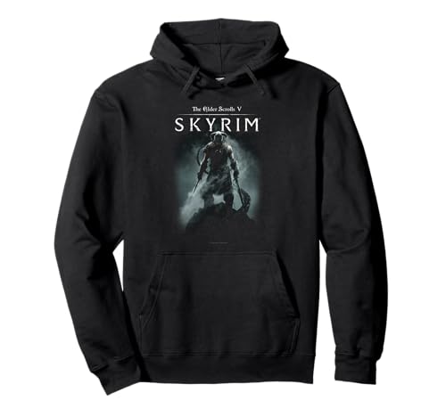 Elder Scrolls Skyrim Dragonborn In Silhouette Video Game Pullover Hoodie