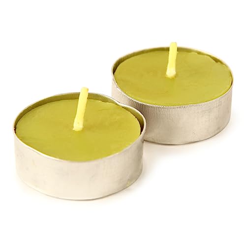 Image of Kriti Life Green Apple Scented Tealight Candles - 100% Paraffin Wax, Smokeless, Long Burn Time (4.5 Hours), Dripless Green Candles for Home Decor, Diwali, Weddings & Meditation - Set of 50