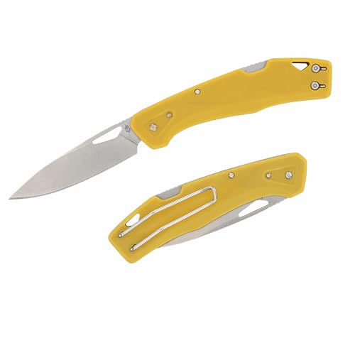 Gerber Gear LST - EDC Pocket Knife - Survival Tactical Tool for Travel, Camping & Outdoor Adventure - Lightweight & Compact Folding Knife - Stainless Steel Blade - Yellow