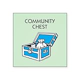 CafePress Monopoly Community Chest Square Sticker 3 X 3 Square Bumper Sticker Car Decal