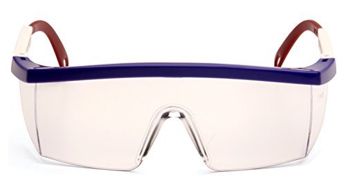 Pyramex Integra Safety Eyewear, Clear Lens With Red, White, And Blue Frame #TOP2