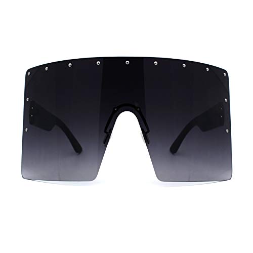 Oceanic Tie Dye Extra Oversize Rectangle Shield Mask Style Sunglasses