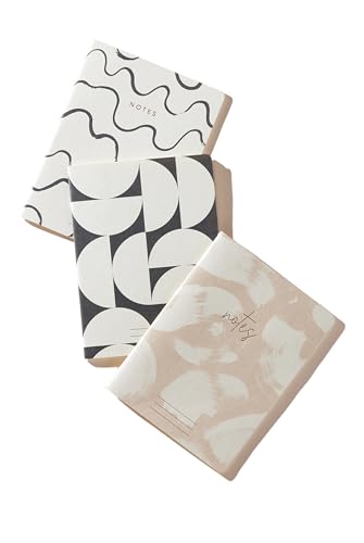 DesignWorks Ink Conjunto de 3 cadernos flexíveis costurados em sela coordenadas, 15,24 x 20,32 cm, n