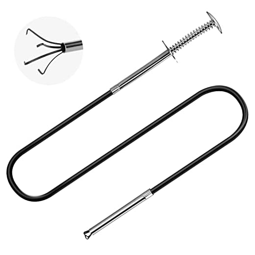 Small Caliber Flexible Grabber Tools 24'' Four-claw Pickup Tool Pick Up Items In Narrow Space Flexible Waste Picking Tool for Engine Bay/Home Sink/Earring (Not magnetic)