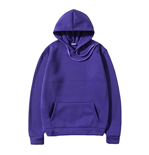 Sweat à capuche en polaire contre le froid vêtement violet uni XXL