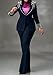 Tcremisa Womens Fashion Pants Suit 2 Piece Business Outfits Pearls Long Sleeve Blazer and Slim Fit Pants Sets Navy