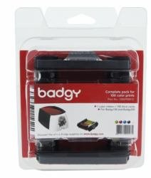Evolis CBGP0001C - BADGY 1 YMCKO RIB 100 PRINTS - 100 CARDS (0.76MM) FOR BADGY