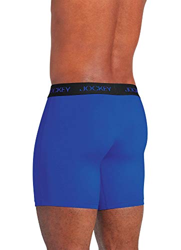 Jockey Men's Underwear Sport Microfiber 7" Boxer Brief, Outrageous Blue, M #TOP2