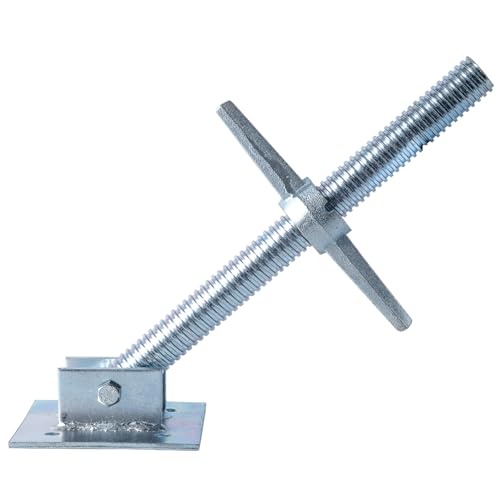 Image of 4 Pack Adjustable Leveling Scaffold Jacks, 6000 Lbs Load Capacity, Swivel Screw Jacks with Base Plate for Baker-Style Scaffolding