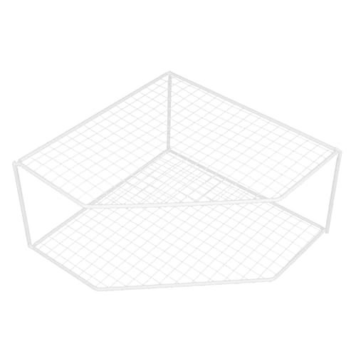 JUMPLAWN Kitchen Pan Rack Double-layer Tiered Shelf White Wear-resistant Household Pot Organizer Corner Countertop Storage for Kitchen Cabinet Sink Area