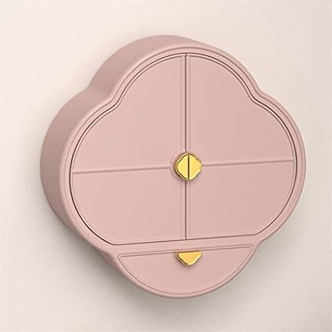 QWERTE Bathroom Jewelry Storage Box Wall-Mounted Perforated Free Cosmetic Dustproof Waterproof Rack Ring Necklace Earring Case (Color Cover