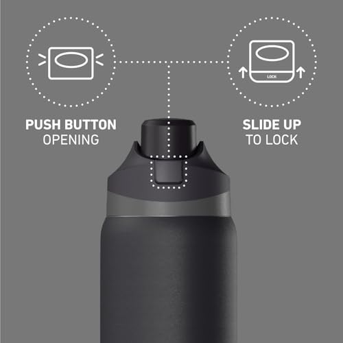 Hydrapeak Oasis 32oz Botella de Agua Aislada con Tapa de Bloqueo y Asa, Vaso de Viaje a Prueba de Fugas de Acero Inoxidable para Escuela, Dormitorio, Gimnasio y Hidratación Diaria (Grey Matter) miniatura 4