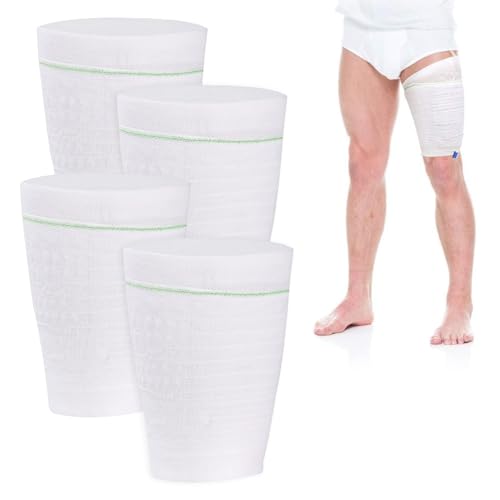 Catheter Leg Bag Holder 4 Count Fabric Catheter Sleeves Urine Leg Bag Holder - Urinary Drainage Bag Stay in Place Urine Bags for Legs Foley Catheter Bag Holder Strap for Men or Women (XL-4pack)