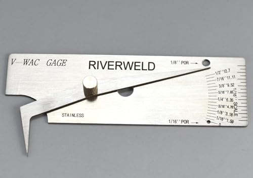 RIVERWELD V-WAC Single Weld Gauge Pit Depth Weld Gage Welding Inspection Thread Gauges Undercuts/Pits to 1/2 Inch by 1/32 Inch Increments Marks Inch