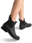 DREAM PAIRS Women's Chelsea Rain Boots Ankle Short Booties Waterproof Anti-Slip Outdoor Elastic Slip-On Garden Rain Shoes