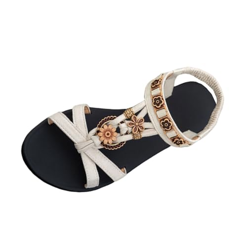 Sandales plates romaines bout rond femme nu-pieds spartiates confortables