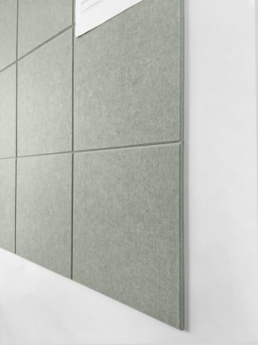 DECORITA Large Cork Board Alternative - 47\"x35\" 12 Pack Felt Wall Tiles with Safe Removable Adhesive Tabs, Cork Boards for Walls Pin Board Tack Board Cork Board 48 x 36 for Home Office - Sage