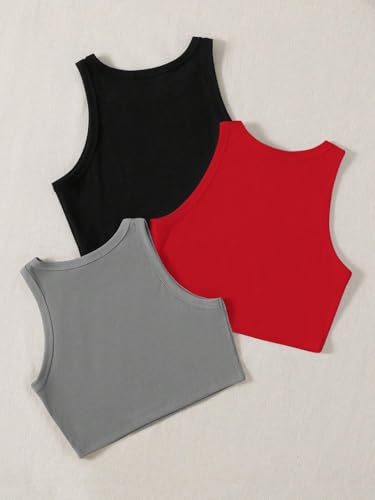 Image of Tops for Women Crop Top for Women's Tank Activewear Tee Sports Western Casual Cotton Camisole Pack of 3 Combo