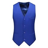 Herren Anzugweste - Herren Mode Anzug Weste Ärmellos Plus Größe Für Business Hochzeit Casual Frühling Herbst Weste Weste Kleidung, Blau, 6XL