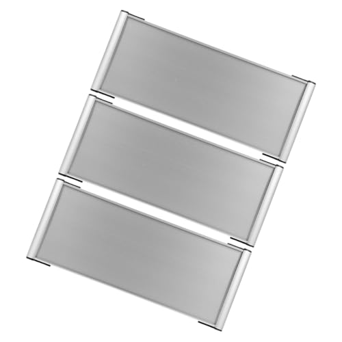 DOITOOL Porta Targhette per Porta Ufficio in Alluminio Bifacciale 12X30 CM Segnaletica Vuota Scorrevole per Uffici Cartelli per Porte da Parete Confezione da 3 Pezzi Adatta a Centri