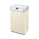 Dihl 35L Iris Cream with Chrome Lid Rectangle Stainless Steel Auto Touchless Hands-Free Sensor Kitchen Waste Dust Bin Automatic Motor - Image 1