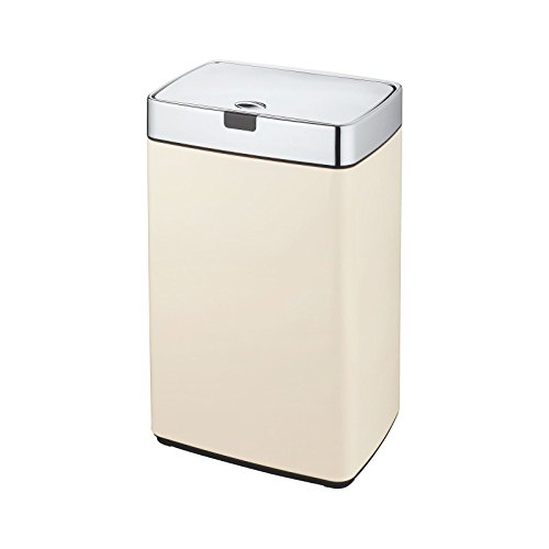 Dihl 35L Iris Cream with Chrome Lid Rectangle Stainless Steel Auto Touchless Hands-Free Sensor Kitchen Waste Dust Bin Automatic Motor