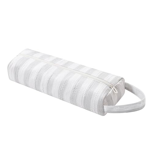 Image of RSRSLEII Striped Hair Tools Travel Bag,Hair Styling Accessories Storage Case for Shark FlexStyle,Dyson Airwrap Hair Dryer,Curling Iron,Straightener,Revlon Hair Tools,Portable&Foldable(20Gray&White)