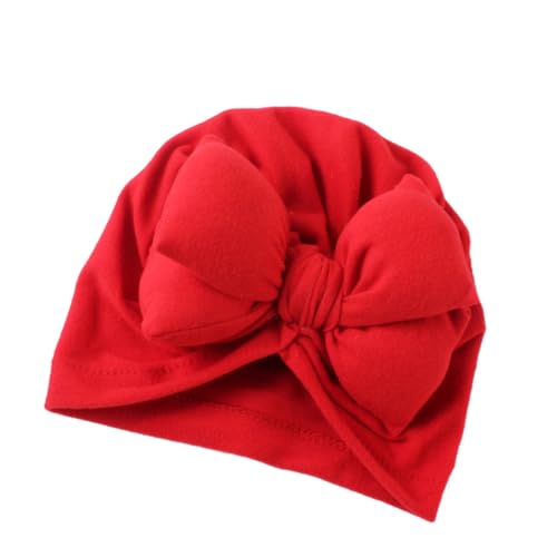 TOVINANNA Gorro Niña con Lazo Rojo Gorra Infantil de Algodón y Poliéster Cómodo y Creativo para Recién Nacido Accesorio Adorable para Fotos y Uso Diario