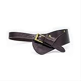 XRHYJK Gürtel für Damen Kleid Mode Gürtel Für Frauen Pu-Leder Vintage Taille Schräge Schnalle Breiter Riemen Cross Body Frauen Kummerbund Gürtel Obi Weiblich Breit 98 cm Braun