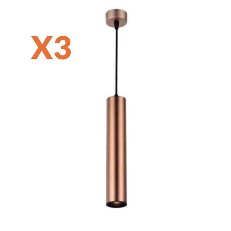 SILAMP Luminaire Suspendu GU10 IP20 30cm Bronze (Pack de 3)