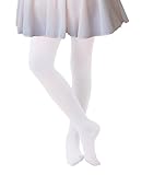 CozyWow Ballettstrumpfhose Mädchen Strumpfhose Ultra Weiche Kinder Elastisch Tanzstrumpfhose Weiß 6-8 Jahre