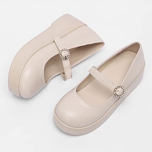 UniqueStride Women Mary Jane Wedges Platform Wedge High Heels Pumps Round Toe Lolita Goth Shoes3