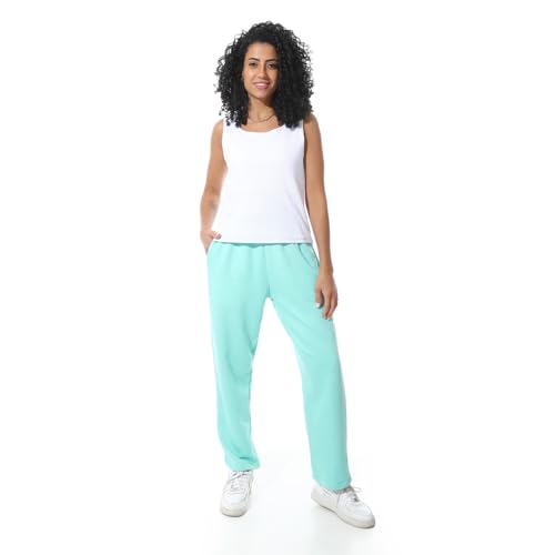 Andora Comfy Summer Color Elastic Pants Turquoise_XL