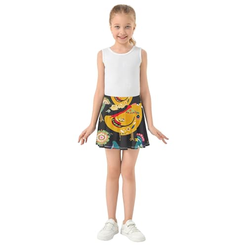 Girls' Shorts Athletic Skorts Kids Tennis Skirts Dance Cheer Skirt Colorful Hens Chicks Floral Black 3t3