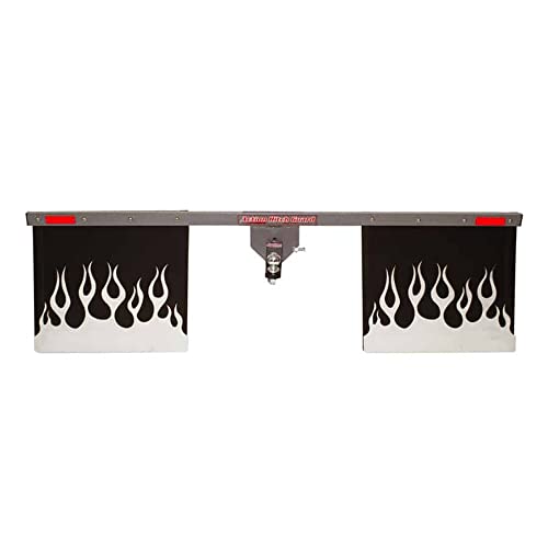 Image of 74 inch Wide x 20 inch Tall Hitch-Mounted Mud Flaps: Three Solid Mounts for 2 inch x 2 inch Receiver Hitches by NorthWest Steel Crafters