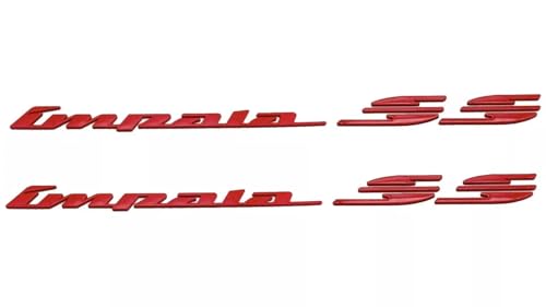 Image of Rear Quarter Panel Emblem Badge Replacement for 1994 1995 1996 Impala Ss 2Pcs (Red)